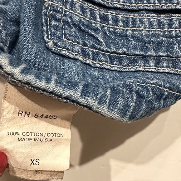 American Eagle Blue cotton Denim Mini Skirt with Drawstring Size XS - Picture 8 of 8